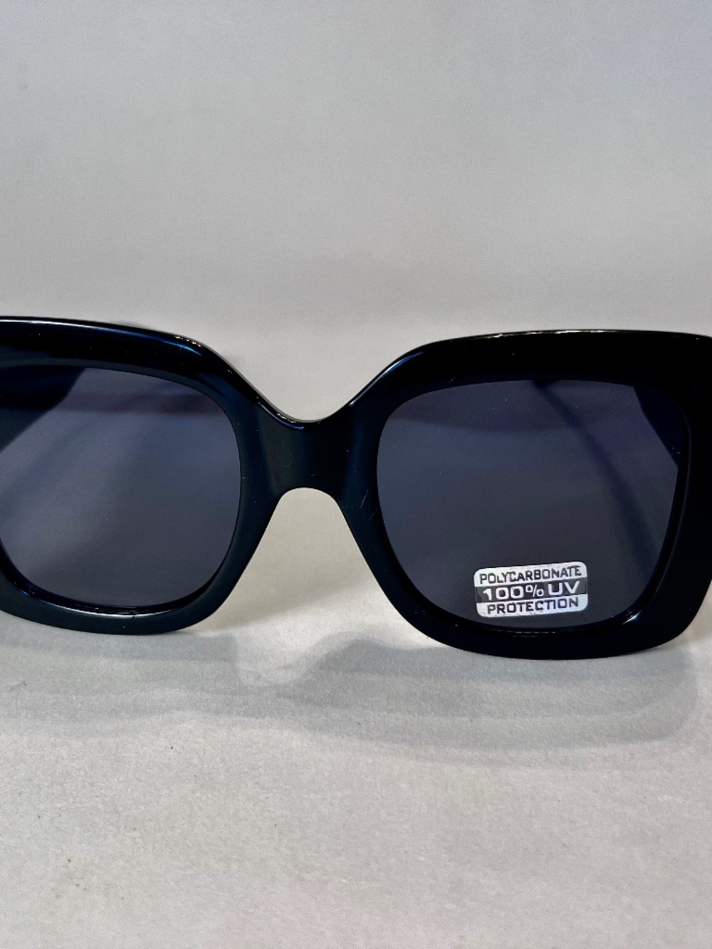Garbo Oversized Square Sunglasses – Black Frame Grey Lens Old Hollywood Glam